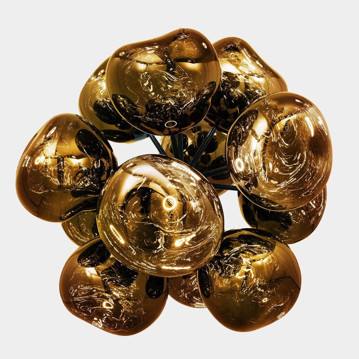Tom Dixon Melt Burst Chandelier in bronze, official alternate white-background view