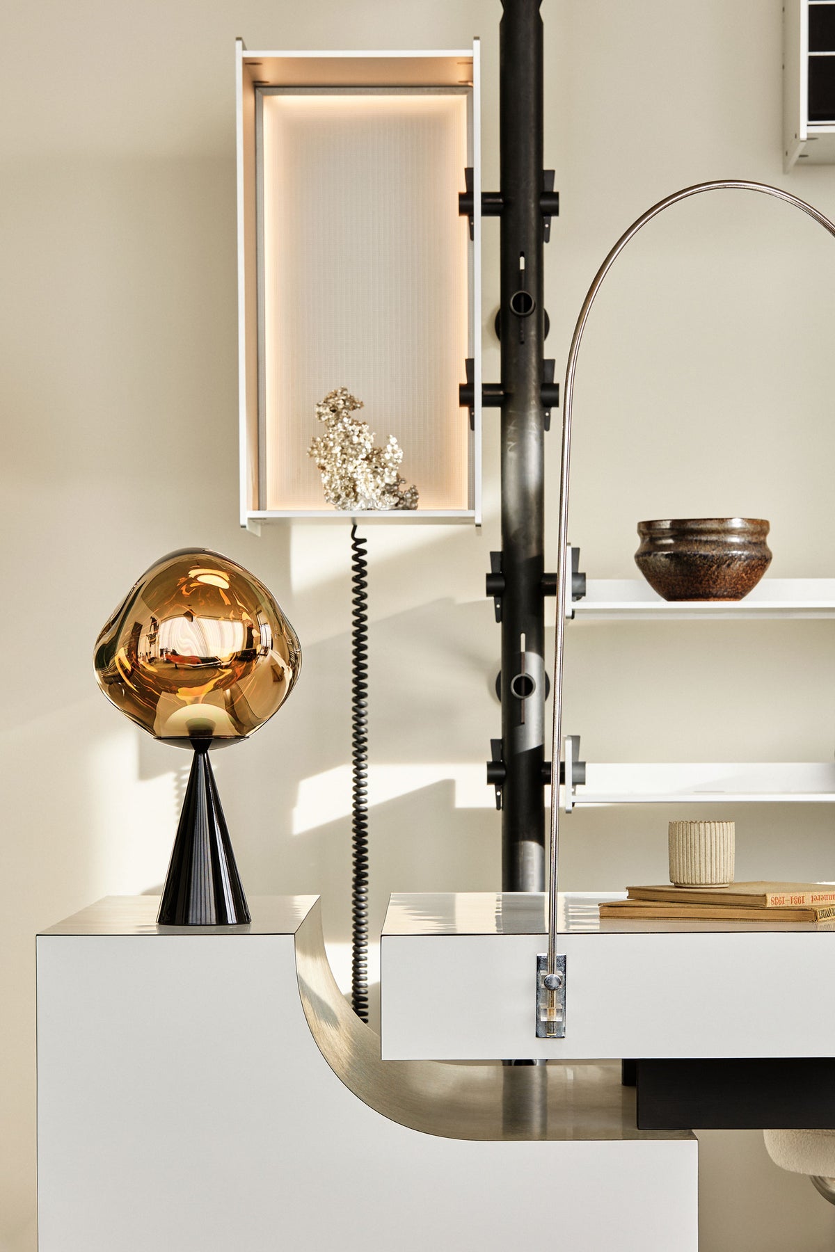 Tom Dixon Melt Fat Cone Table Light in gold, additional view