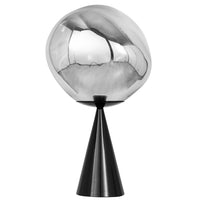 Tom Dixon Melt Fat Cone Table Light in silver, close product view