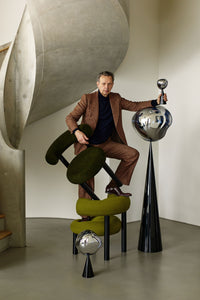 Tom Dixon Melt Fat Cone Table Light in silver, product angle