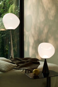 Tom Dixon Melt Opal Fat Cone Table Light with black hardware, alternate view