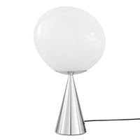 Tom Dixon Melt Opal Fat Cone Table Light with silver hardware, alternate view
