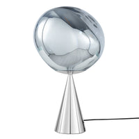 Tom Dixon Melt Fat Cone Table Light in silver, detail view