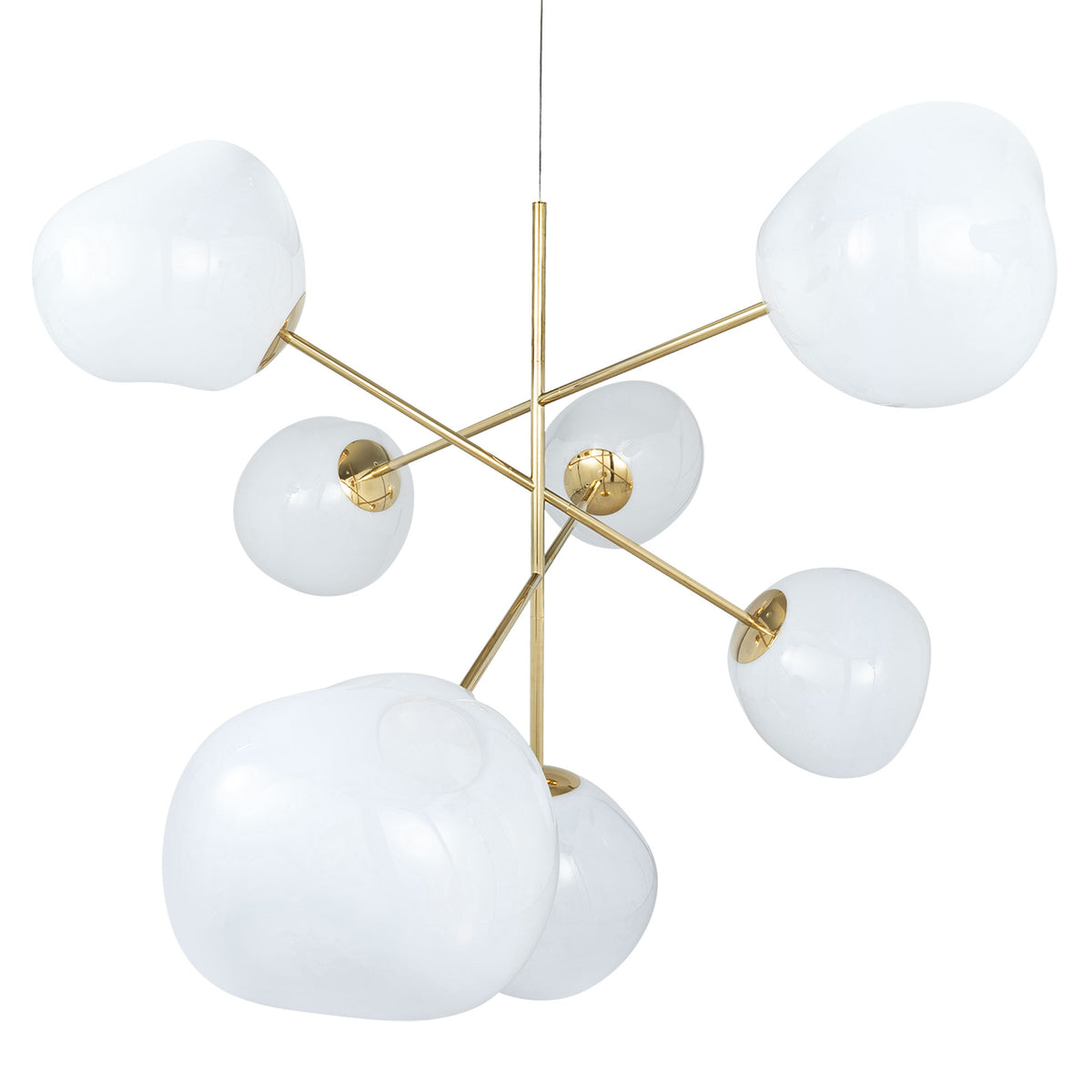 Tom Dixon Melt Opal Large Chandelier with gold hardware, official alternate view