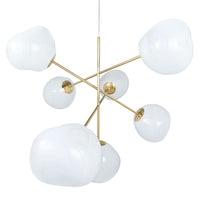Tom Dixon Melt Opal Large Chandelier with gold hardware, official alternate view