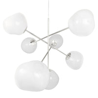 Tom Dixon Melt Opal Large Chandelier with silver hardware, official alternate view