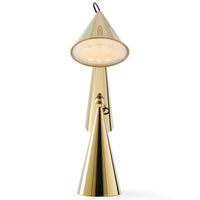 Tom Dixon Pose Task Light in polished gold, angled view
