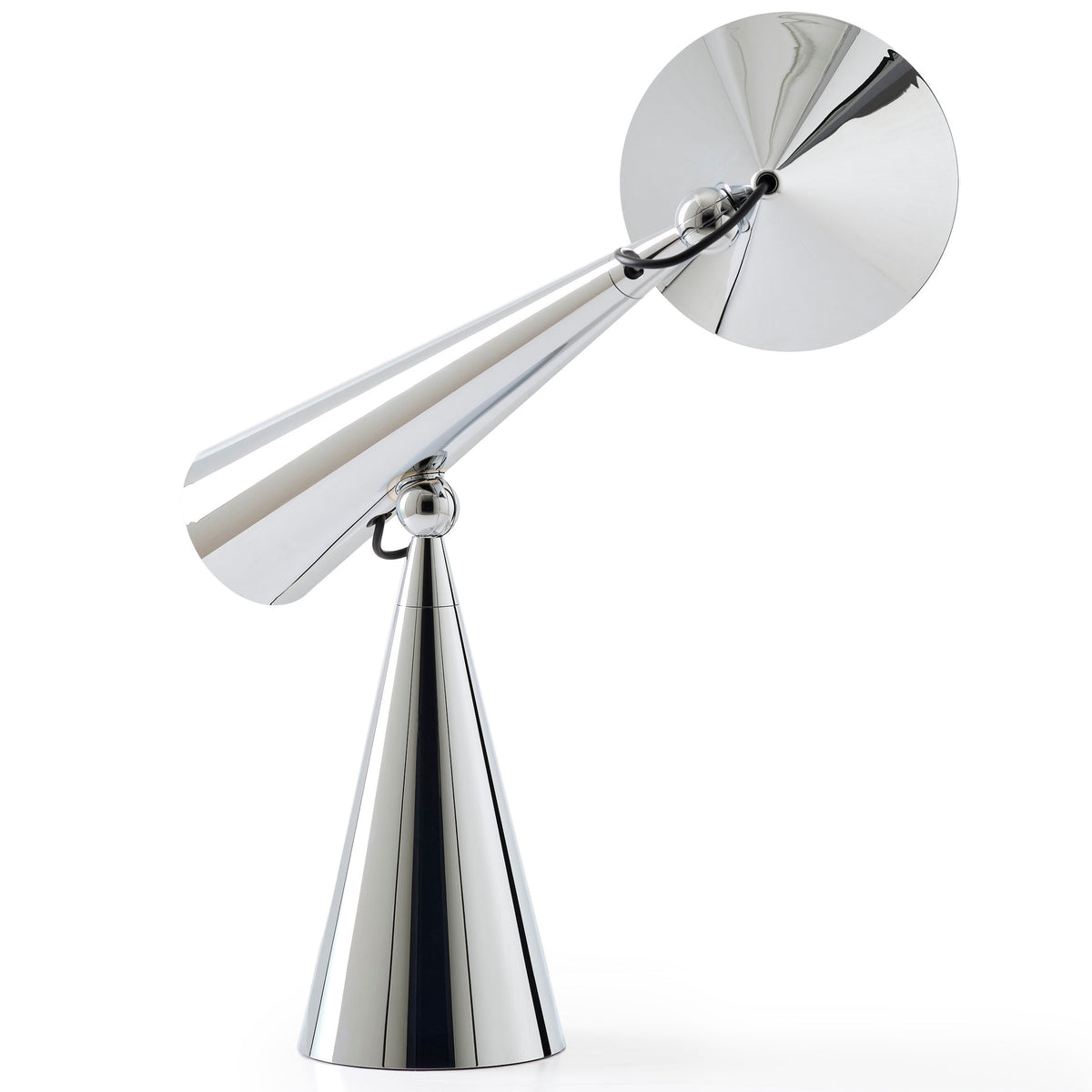 Tom Dixon Pose Task Light in polished silver, alternate angle