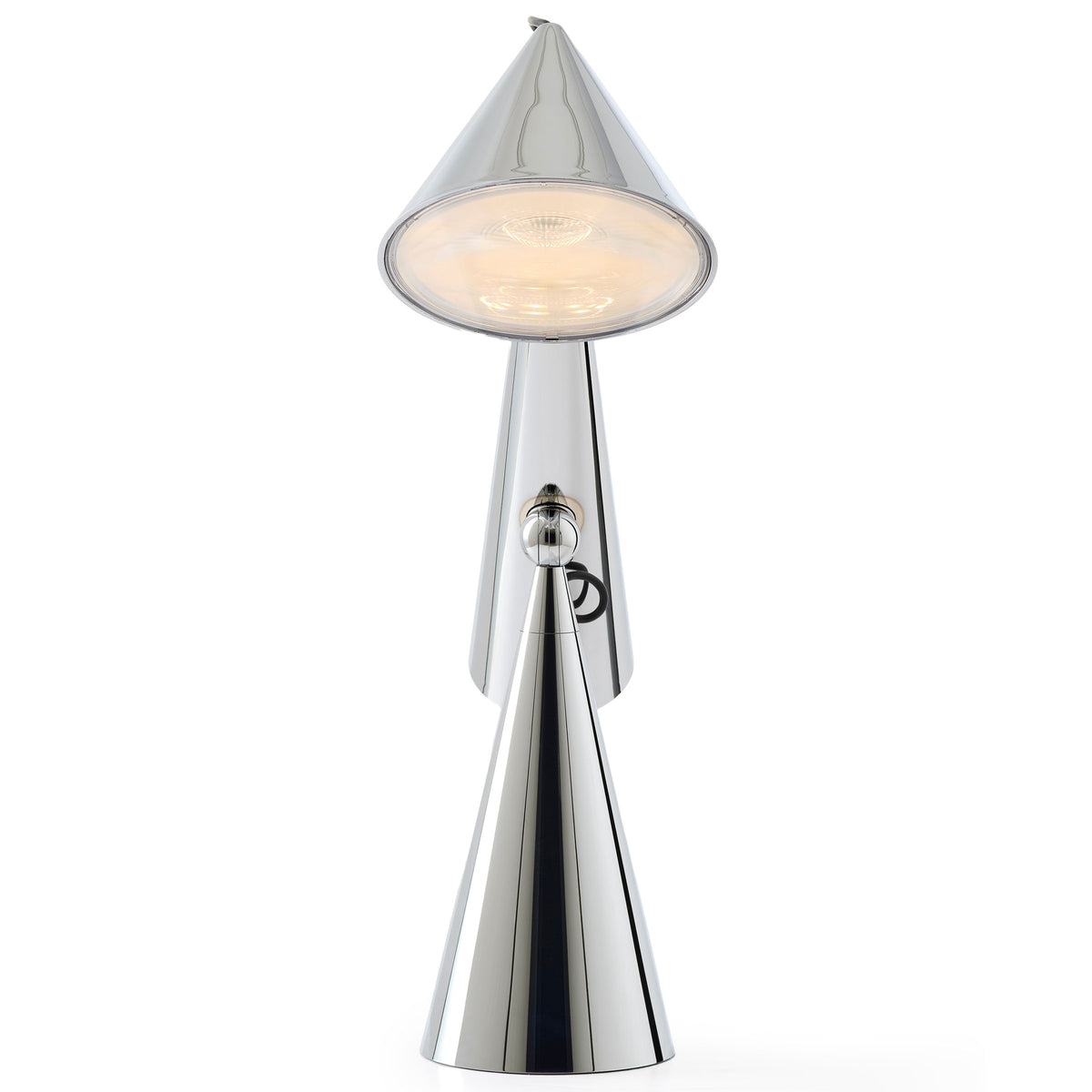Tom Dixon Pose Task Light in polished silver, angled view