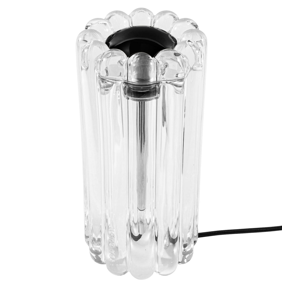 Tom Dixon Press Table Light in clear glass with black cap