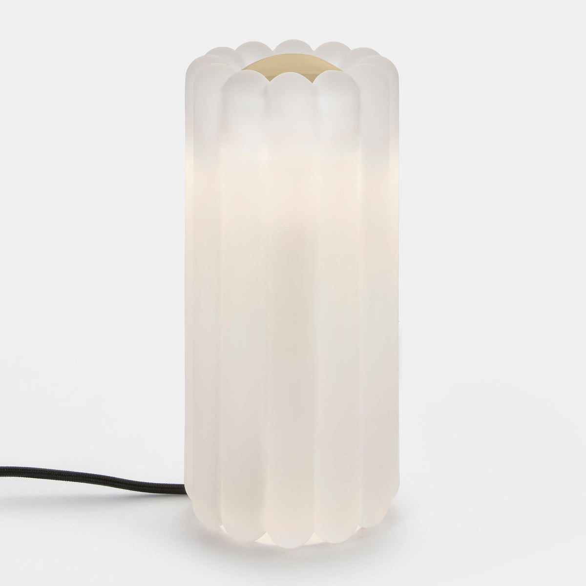 Tom Dixon Press Table Light in frosted glass with gold cap