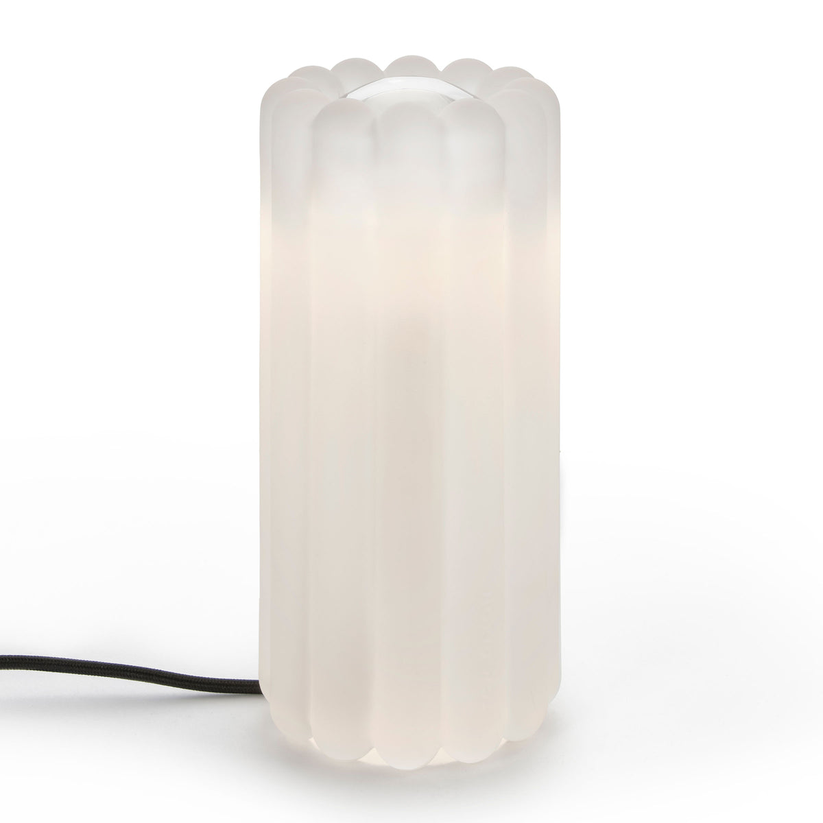 Tom Dixon Press Table Light in frosted glass with silver cap