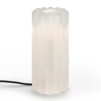 Tom Dixon Press Table Light in frosted glass with silver cap
