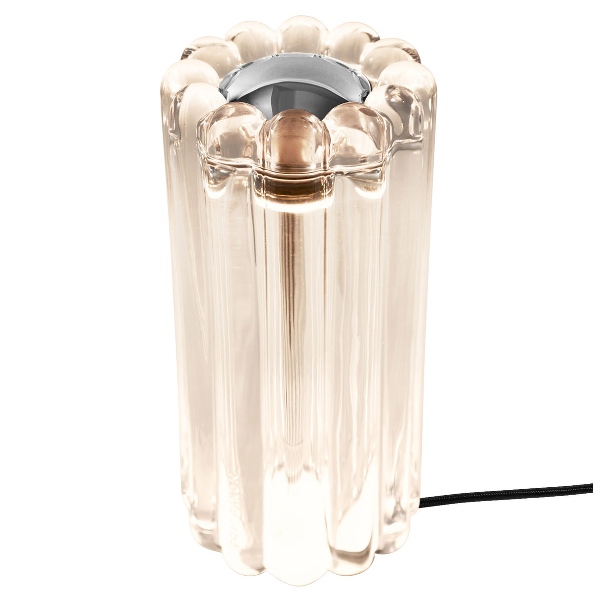 Tom Dixon Press Table Light in clear glass with silver cap
