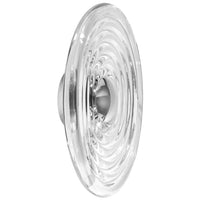 Tom Dixon Press Large Surface Light in clear pressed glass, additional white-background view