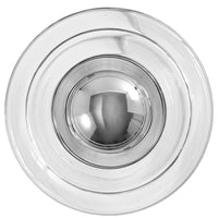 Tom Dixon Press Mini Surface Light in clear pressed glass, alternate silver-cap view