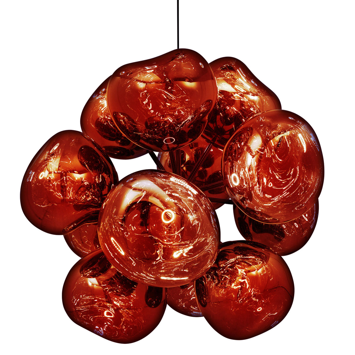 Tom Dixon Melt Burst Chandelier in copper, official additional white-background view
