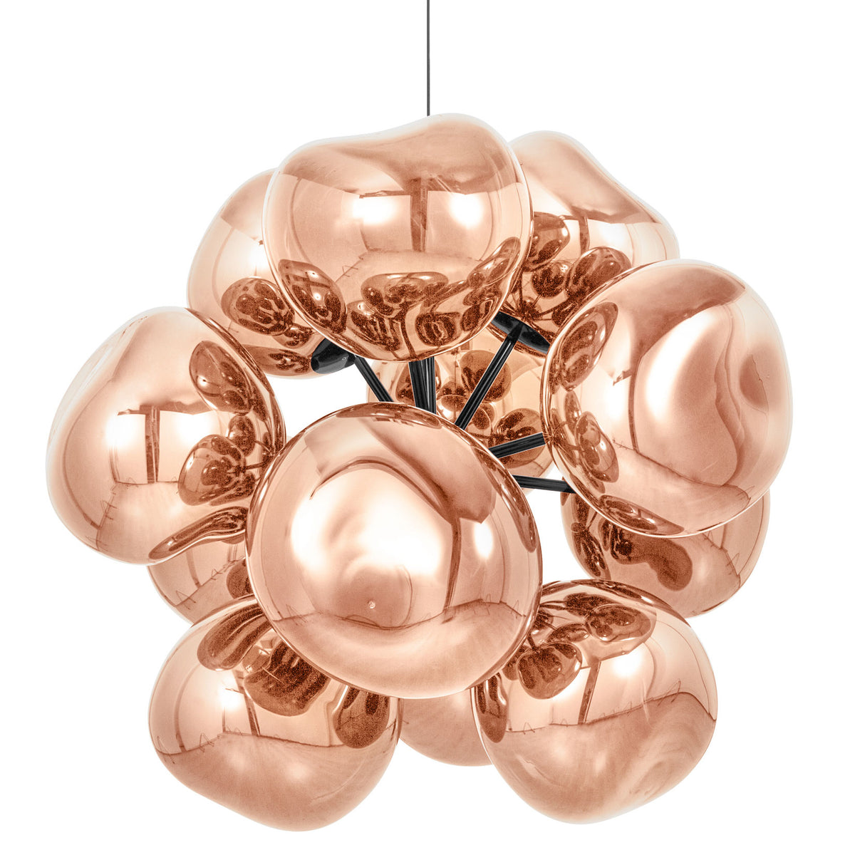 Tom Dixon Melt Burst Chandelier in copper, official alternate white-background view