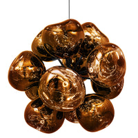 Tom Dixon Melt Burst Chandelier in gold, official additional white-background view