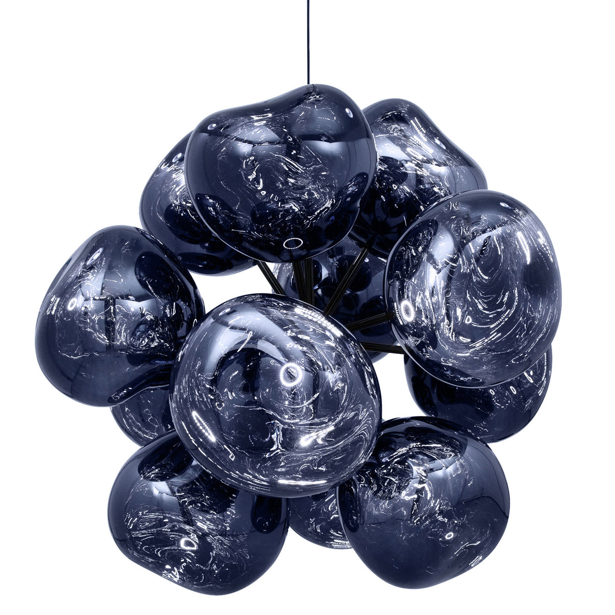 Tom Dixon Melt Burst Chandelier in smoke, official additional white-background view