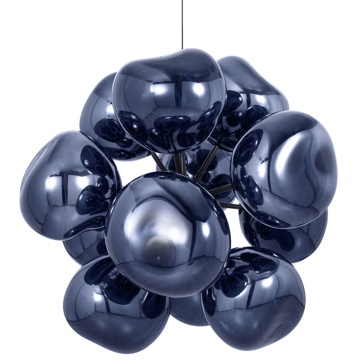 Tom Dixon Melt Burst Chandelier in smoke, official alternate white-background view