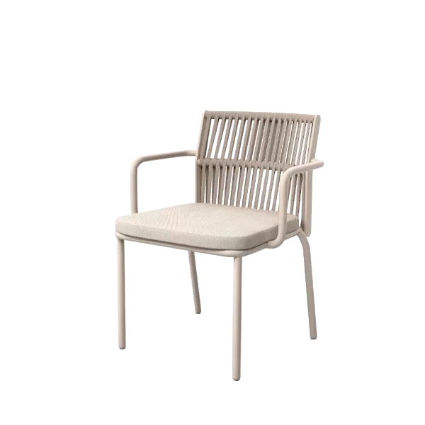Tempo Dining Armchair outdoor dining chair by SKLD Studio, designed by La Mamba Studio