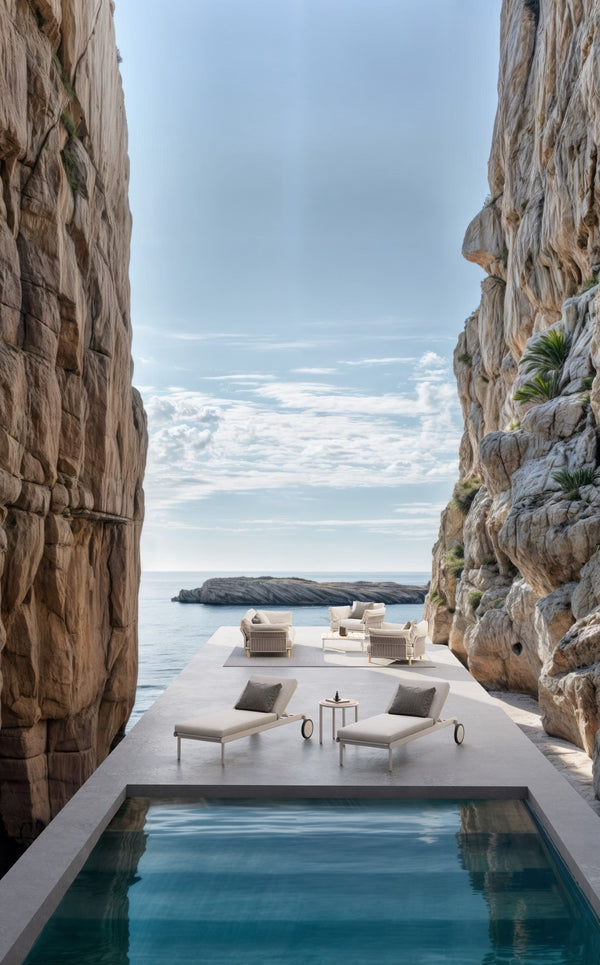 Tempo outdoor furniture lifestyle image by SKLD Studio, designed by La Mamba Studio