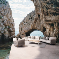 Tempo outdoor lounge furniture lifestyle image by SKLD Studio, designed by La Mamba Studio