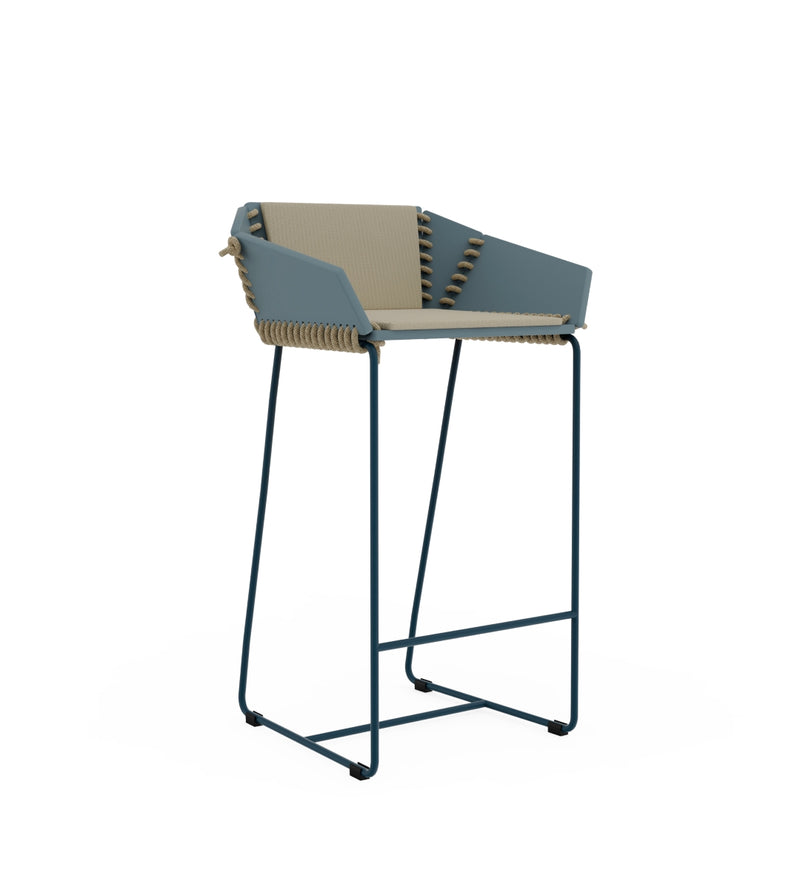 Textile Counter stool with backrest