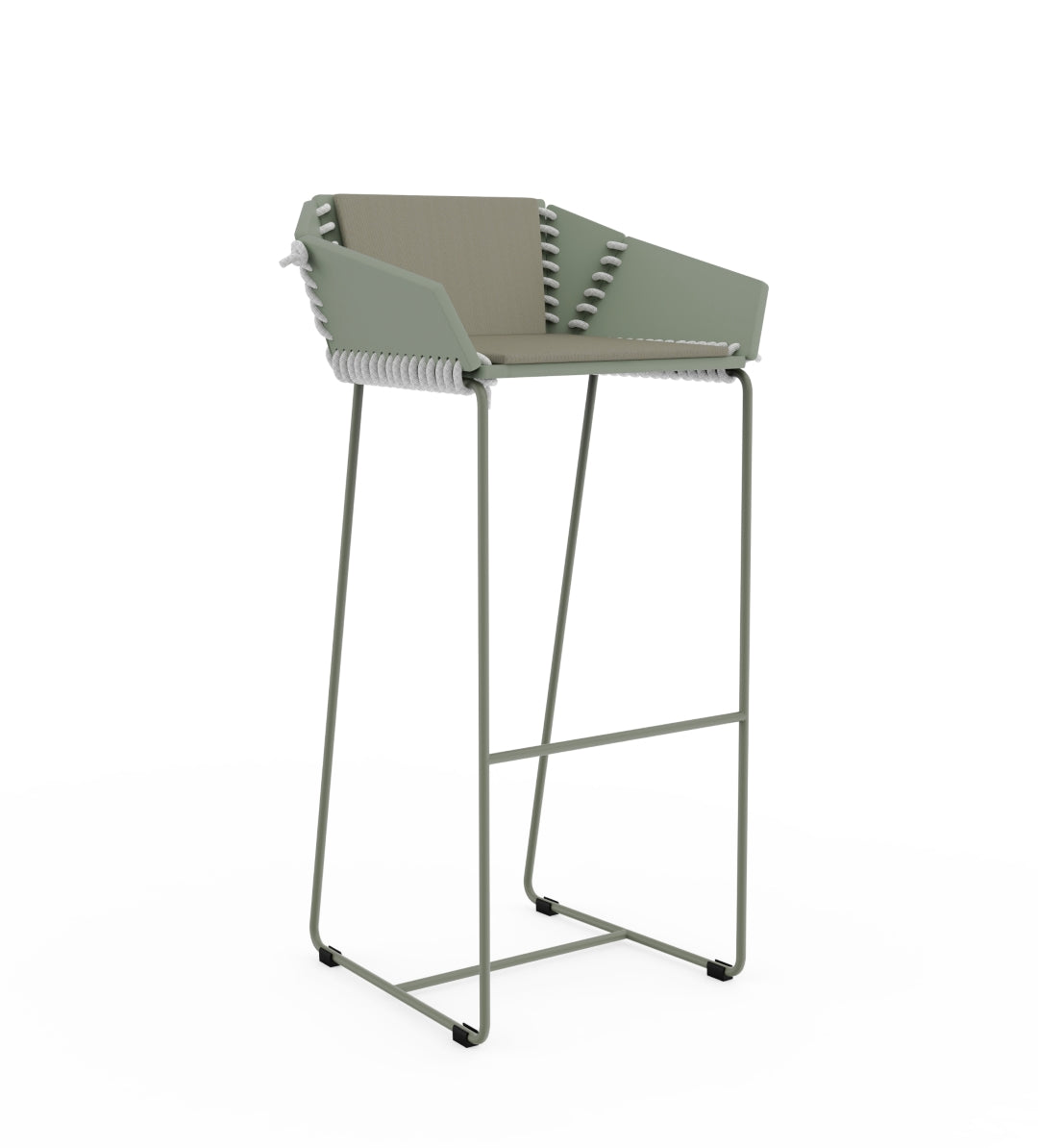 Textile High stool with backrest