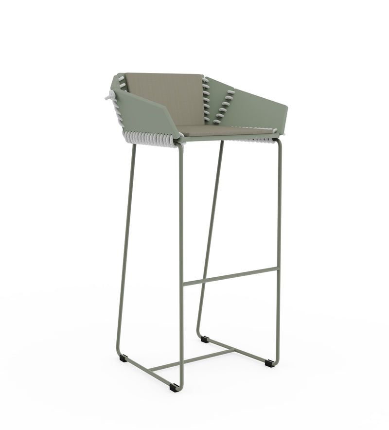 Textile High stool with backrest