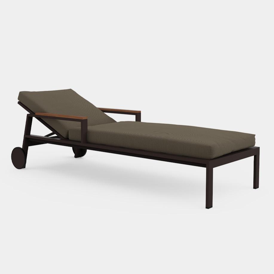 Timeless Chaise Lounge with arms and wheels