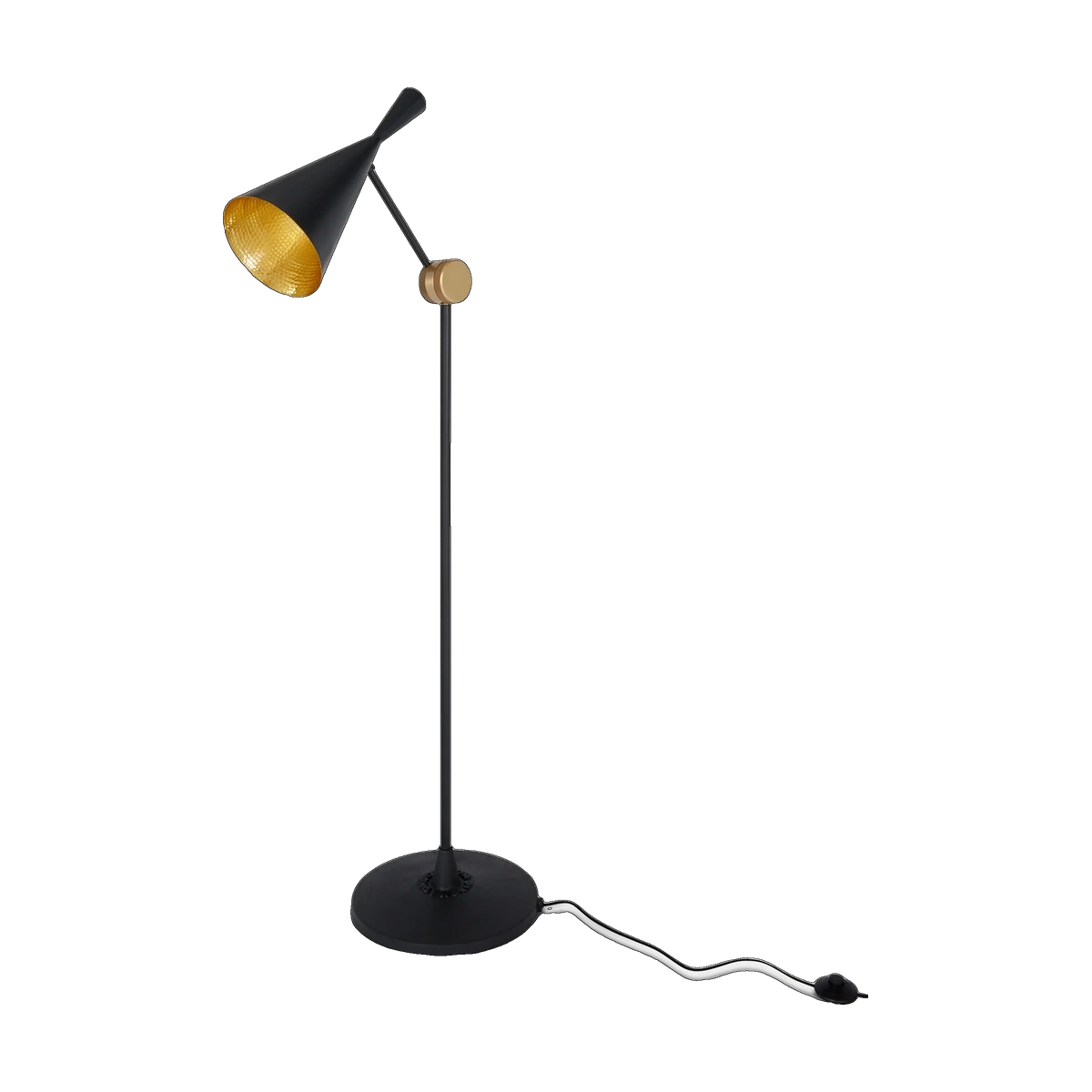 Beat Floor Light in Matt Black Brass by Tom Dixon