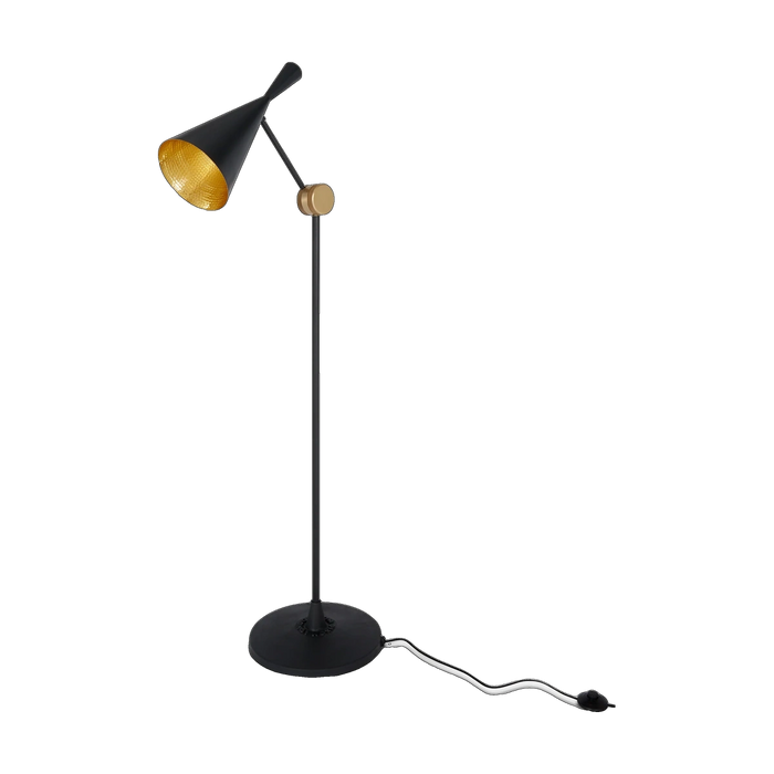 Beat Floor Light in Matt Black Brass by Tom Dixon