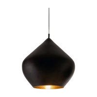 Beat Stout Pendant, Matt Black Brass by Tom Dixon