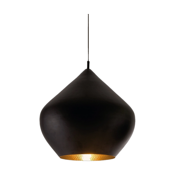 Beat Stout Pendant, Matt Black Brass by Tom Dixon