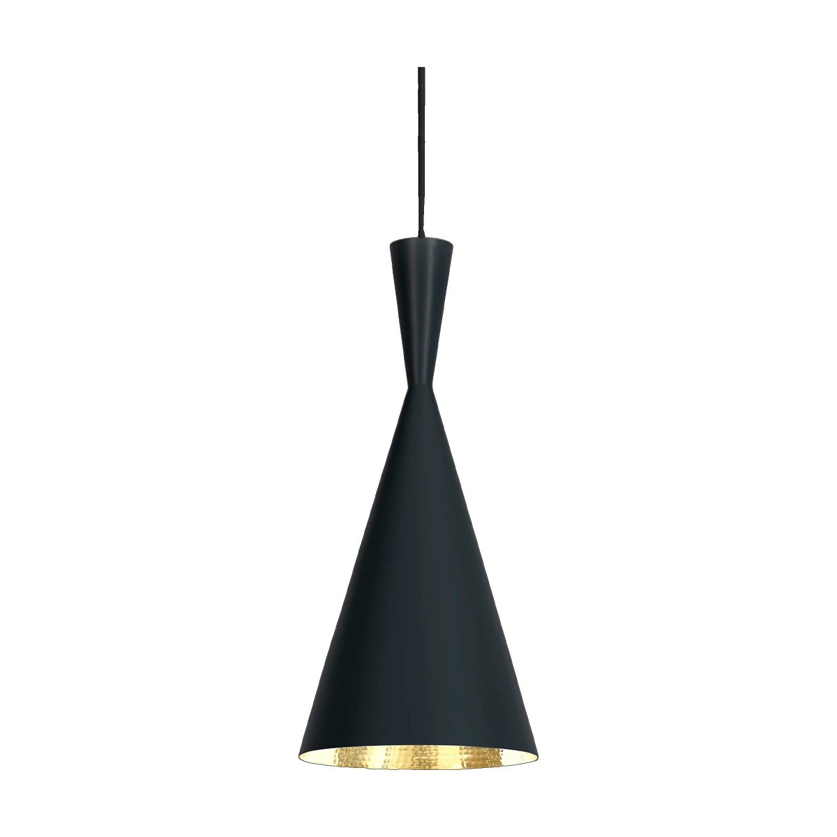 Beat Tall Pendant, Matt Black Brass by Tom Dixon