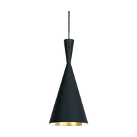 Beat Tall Pendant, Matt Black Brass by Tom Dixon