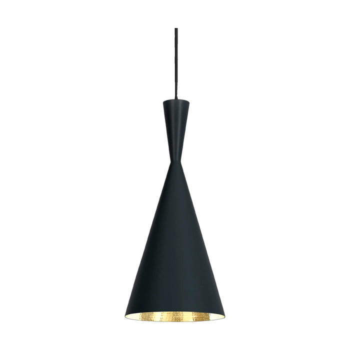 Beat Tall Pendant, Matt Black Brass by Tom Dixon