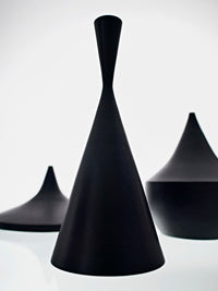 Tom Dixon Beat Tall Pendant in Matt Black Brass with Beat pendant forms