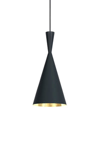Tom Dixon Beat Tall Pendant in Matt Black Brass, studio view