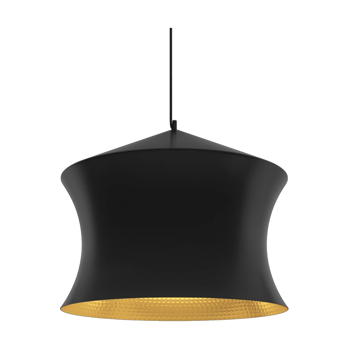Beat Waist Pendant, Matt Black Brass by Tom Dixon