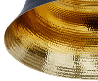 Tom Dixon Beat Waist Pendant in Matt Black Brass, hand-beaten interior detail