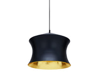 Tom Dixon Beat Waist Pendant in Matt Black Brass, angled studio view