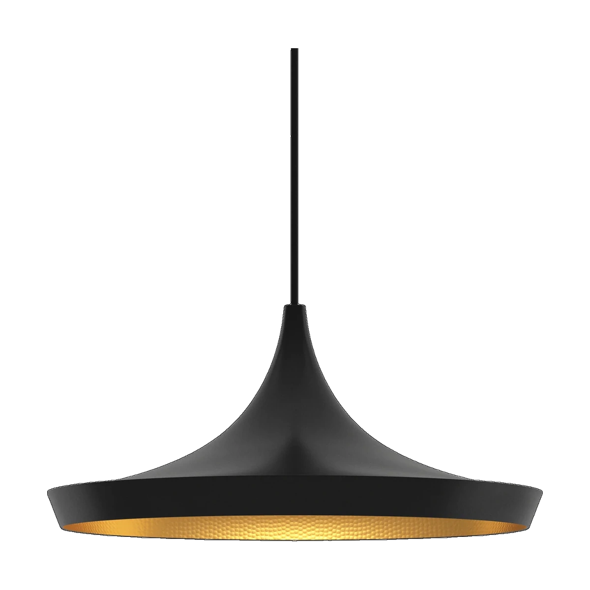 Beat Wide Pendant, Matt Black Brass by Tom Dixon