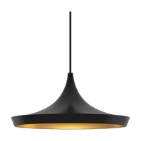 Beat Wide Pendant, Matt Black Brass by Tom Dixon