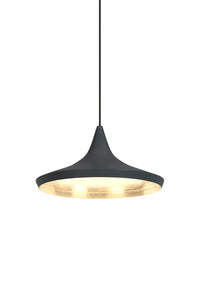 Tom Dixon Beat Wide Pendant in Matt Black Brass, studio view