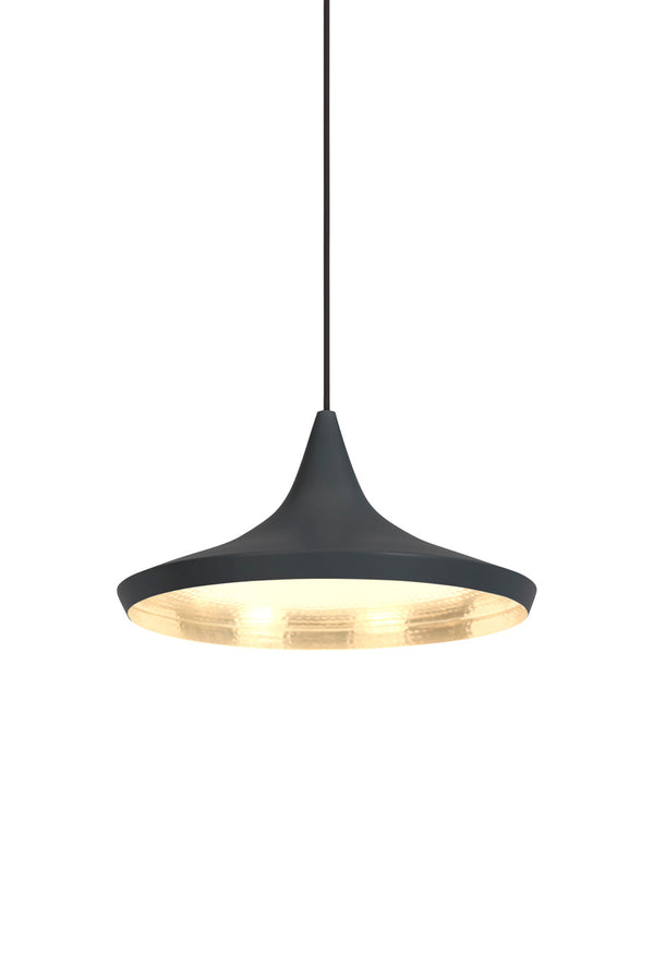 Tom Dixon Beat Wide Pendant in Matt Black Brass, studio view