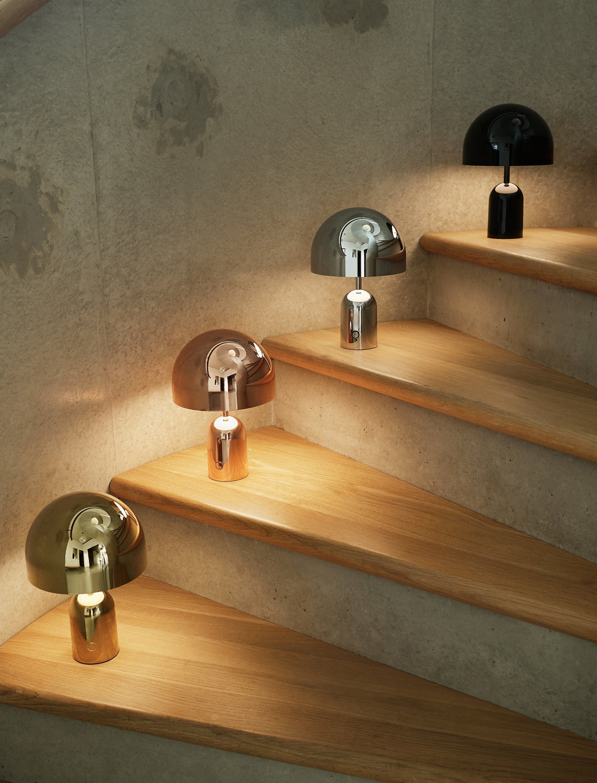 Bell Portable Light detail in Polished Gold by Tom Dixon
