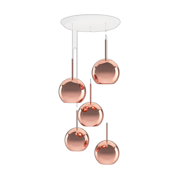 Copper Round Pendant System, Copper Polished Polycarbonate by Tom Dixon